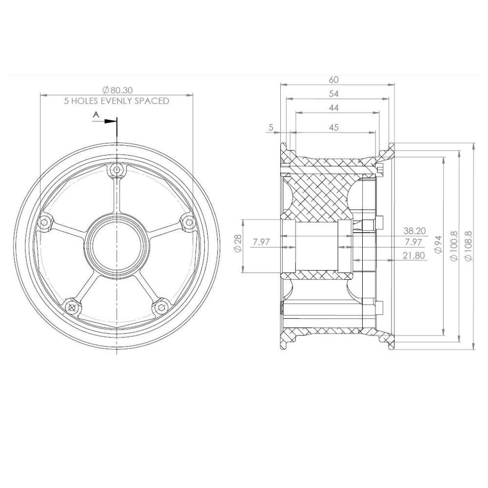 MBS Rockstar Pro II XL Alum Hub – Silver