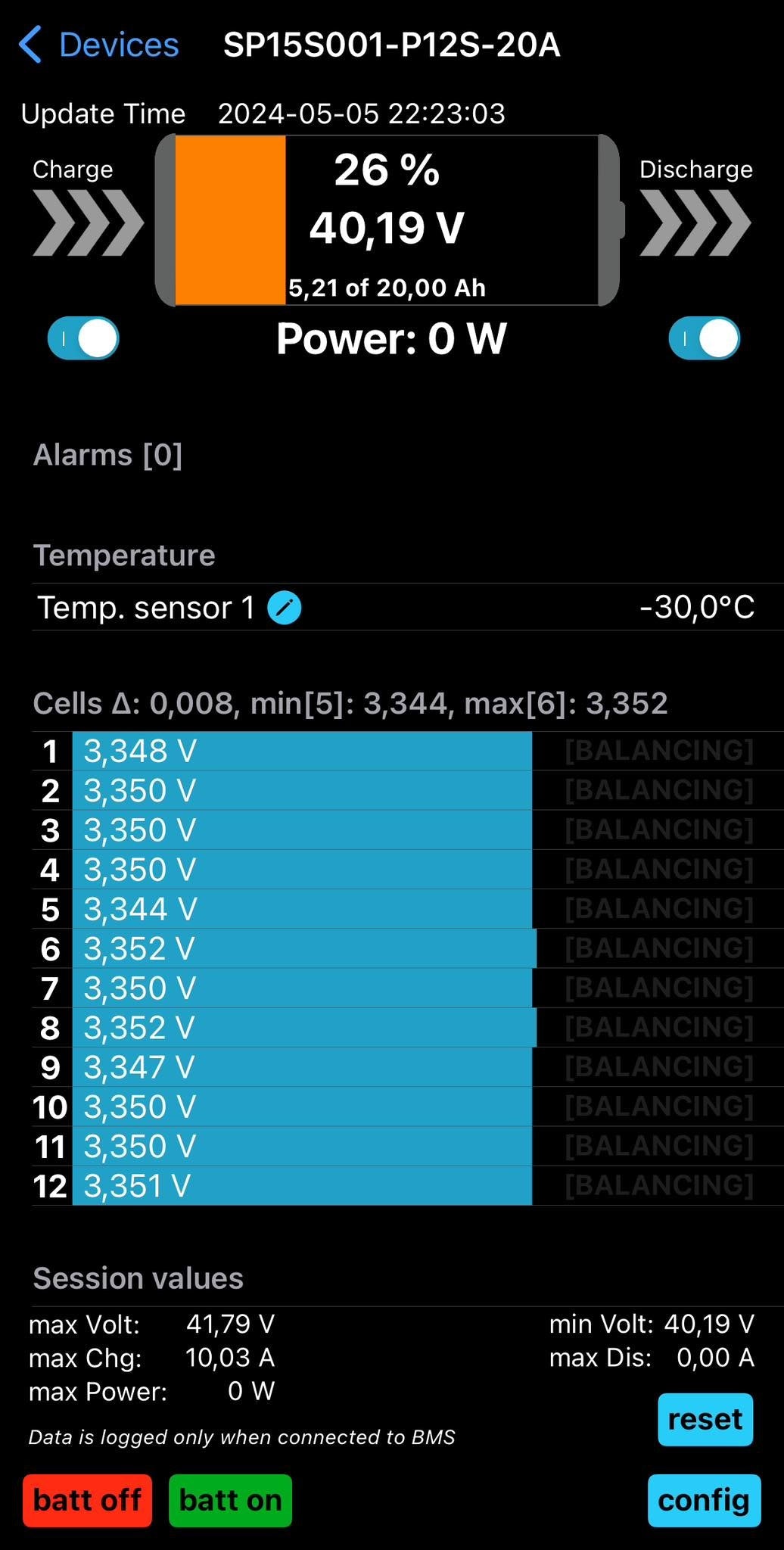 Smart BMS 12S with bluetooth - 30A